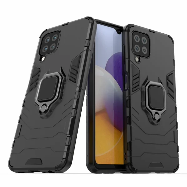 Удароустойчив Калъф с Поставка за Samsung Galaxy A22 4G, Черен 2