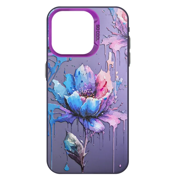 Shockproof SOCOOL case for iPhone 16 Pro, Flower 2