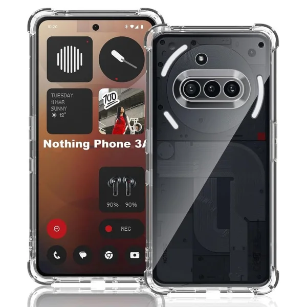 Techsuit Shockproof Silicone Case for Nothing Phone 3a, Transparent 2