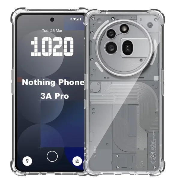 Силиконов калъф Techsuit Shockproof за Nothing Phone 3a Pro, Прозрачен 4