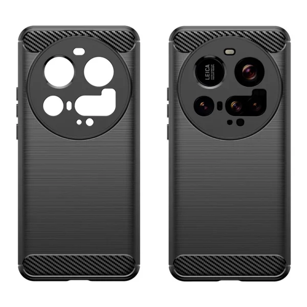 Techsuit Carbon Fibre Brushed Silicone Case for Xiaomi 15 Utra, Black 2