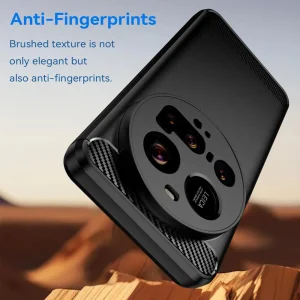 Techsuit Carbon Fibre Brushed Silicone Case for Xiaomi 15 Utra, Black 3