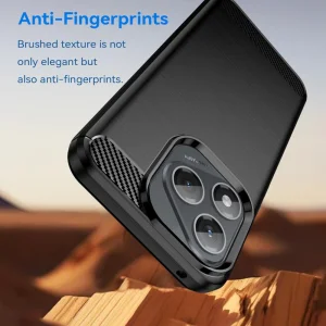 Techsuit Carbon Fibre Brushed Silicone Case for Honor 400 Lite, Black 3
