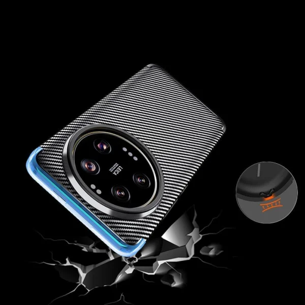 Carbon Fiber Texture Silicone Case for Xiaomi 15 Ultra, Black 4