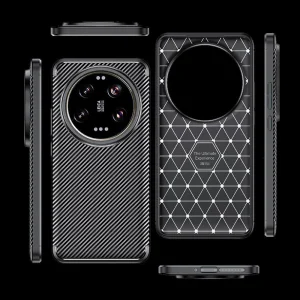 Carbon Fiber Texture Silicone Case for Xiaomi 15 Ultra, Black 3