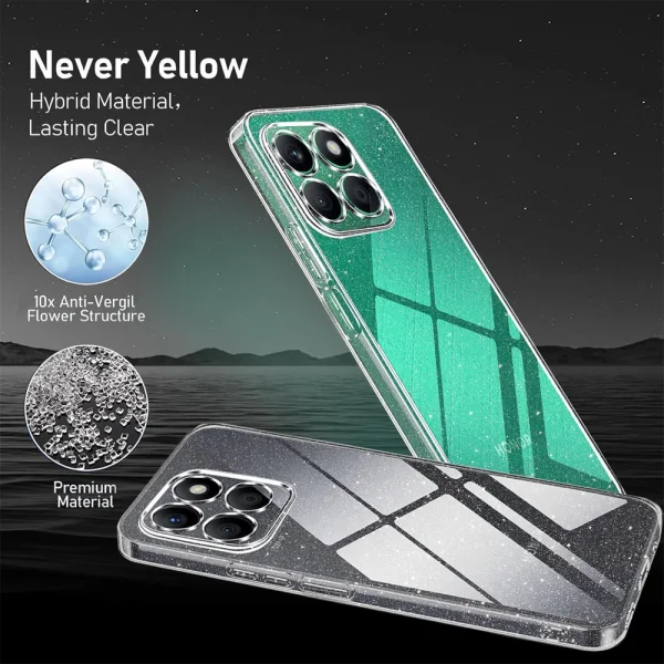 Силиконов калъф Techsuit SparkleSkin за Honor X8c, Прозрачен 3