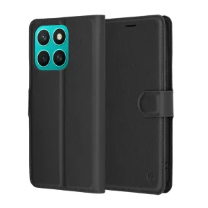 Techsuit Leather Folio Flip Case for Honor X8c, Black 4