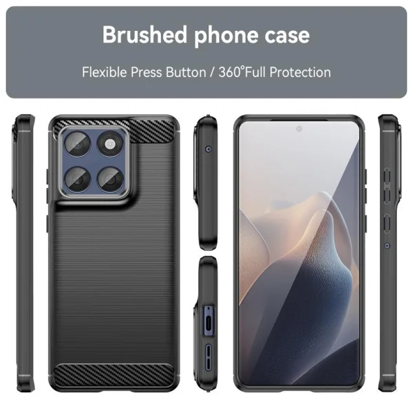 Силиконов Калъф Techsuit Carbon Fibre Brushed за Motorola Edge 60 / Edge 60 Fusion, Черен 2