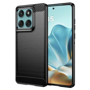 Силиконов Калъф Techsuit Carbon Fibre Brushed за Motorola Edge 60 / Edge 60 Fusion, Черен