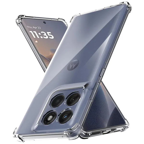 Techsuit Shockproof Silicone Case for Motorola Edge 60 / Edge 60 Fusion, Transparent 1