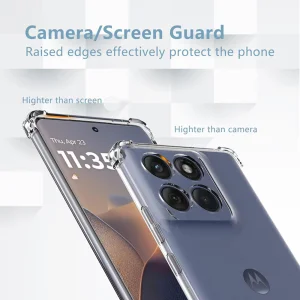 Techsuit Shockproof Silicone Case for Motorola Edge 60 / Edge 60 Fusion, Transparent 3