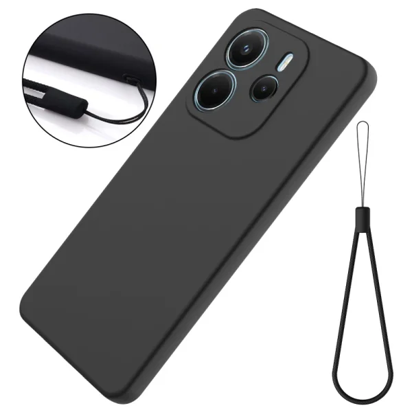 Silicone case Lite Strap for Xiaomi Redmi Note 14 4G, Black 4