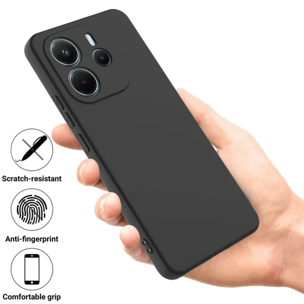 Silicone case Lite Strap for Xiaomi Redmi Note 14 4G, Black 2