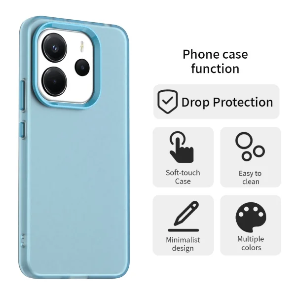 Shockproof Matt case for Xiaomi Redmi Note 14 4G, Blue 2