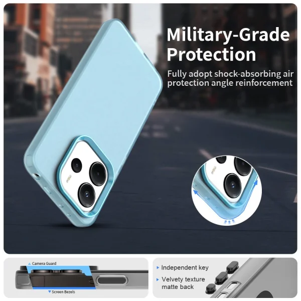 Shockproof Matt case for Xiaomi Redmi Note 14 4G, Blue 6