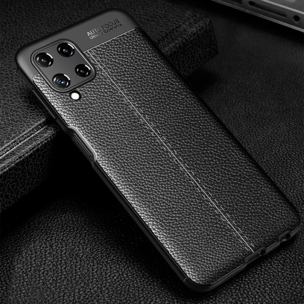 Силиконов калъф Litchi за Samsung Galaxy A22 4G, Черен 2