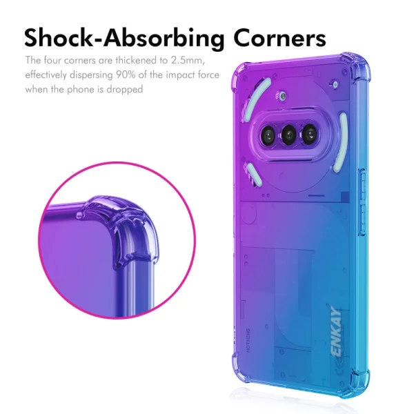 Силиконов калъф Anti Shock Enkay за Nothing Phone (3a), Лилав-син 2