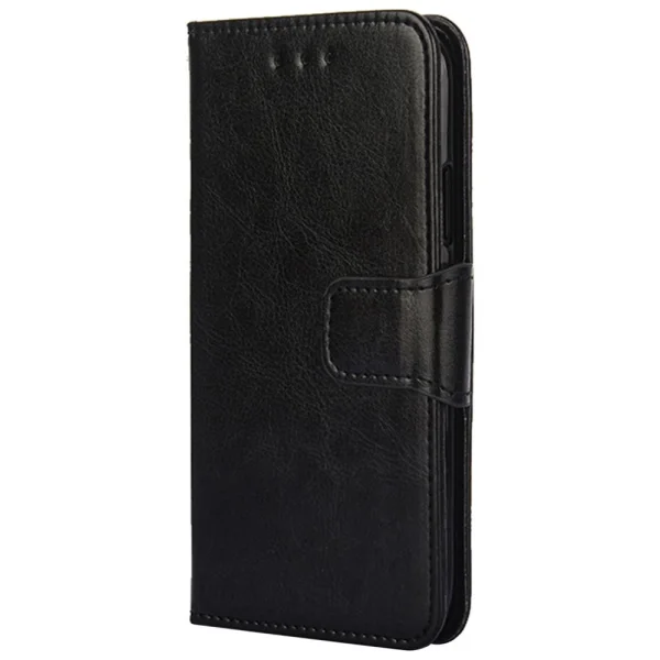 Crazy Horse Leather Wallet Case for TCL 505, Black 5