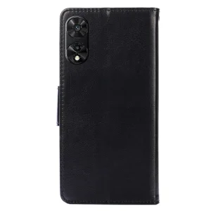 Crazy Horse Leather Wallet Case for TCL 505, Black 6