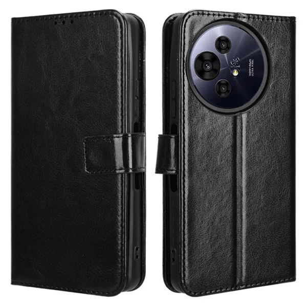 Crazy Horse Wallet Case for TCL 50 Pro Nxtpaper 5G, Black 1