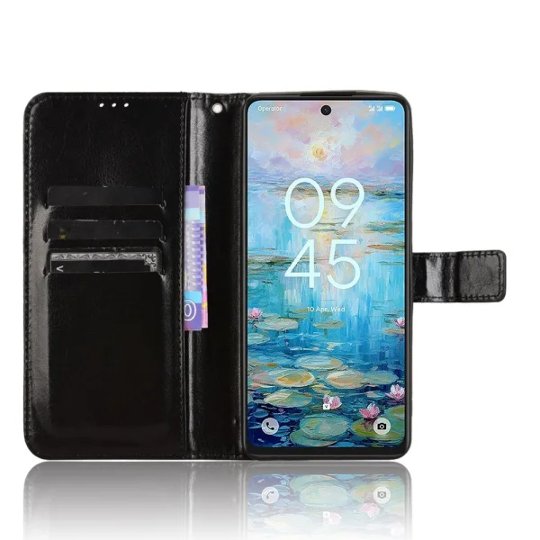 Crazy Horse Wallet Case for TCL 50 Pro Nxtpaper 5G, Black 2