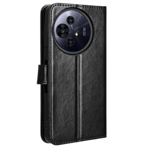 Crazy Horse Wallet Case for TCL 50 Pro Nxtpaper 5G, Black 6