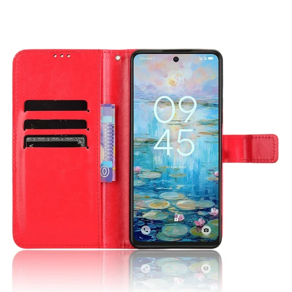 Калъф Тефтер Crazy Horse за TCL 50 Pro Nxtpaper 5G, Червен 2