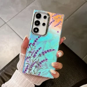 Удароустойчив калъф Electroplated Laser за Samsung Galaxy S24 Ultra, Лавандули