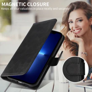 Wallet Stand Leather wallet case for Honor 400 Lite, Black 6