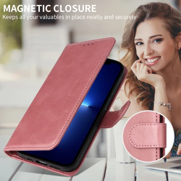 Wallet Stand Leather Book Case for Honor 400 Lite, Pink 6