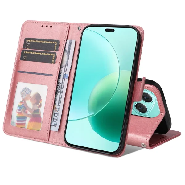 Wallet Stand Leather Book Case for Honor 400 Lite, Pink 2