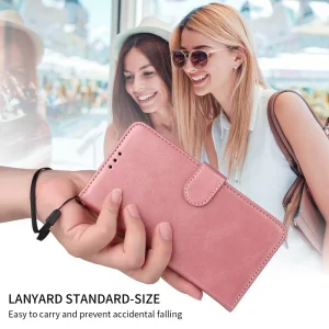 Wallet Stand Leather Book Case for Honor 400 Lite, Pink 4
