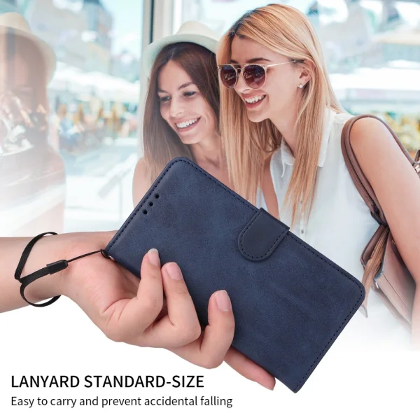 Калъф Тефтер Leather Wallet Stand за Honor 400 Lite, Син 4