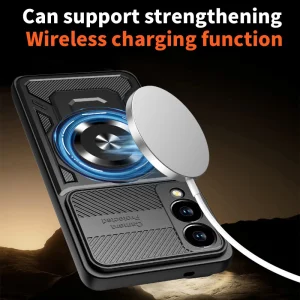 Удароустойчив калъф Magnetic Rotating Kickstand за Samsung Galaxy S25 Edge, Черен 6