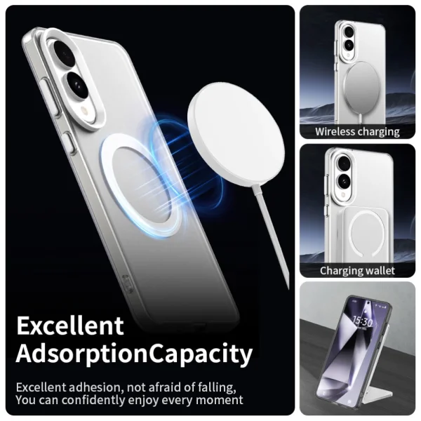 Удароустойчив калъф MagSF Matte Anti Drop за Samsung Galaxy S25 Edge, Бял 3