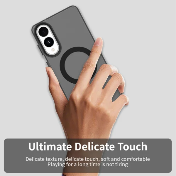 Удароустойчив калъф MagSF Matte Anti Drop за Samsung Galaxy S25 Edge, Черен 5