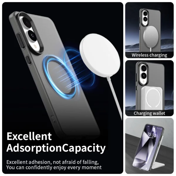 Удароустойчив калъф MagSF Matte Anti Drop за Samsung Galaxy S25 Edge, Черен 3