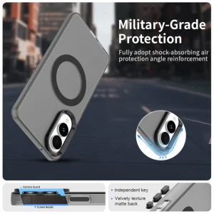 Удароустойчив калъф MagSF Matte Anti Drop за Samsung Galaxy S25 Edge, Черен 4