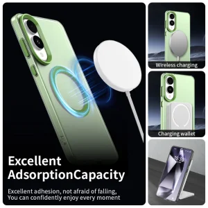Удароустойчив калъф MagSF Matte Anti Drop за Samsung Galaxy S25 Edge, Зелен 3