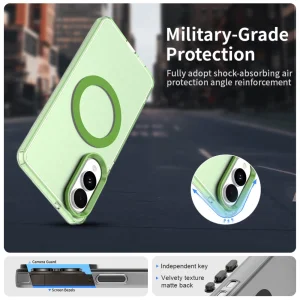 Удароустойчив калъф MagSF Matte Anti Drop за Samsung Galaxy S25 Edge, Зелен 4