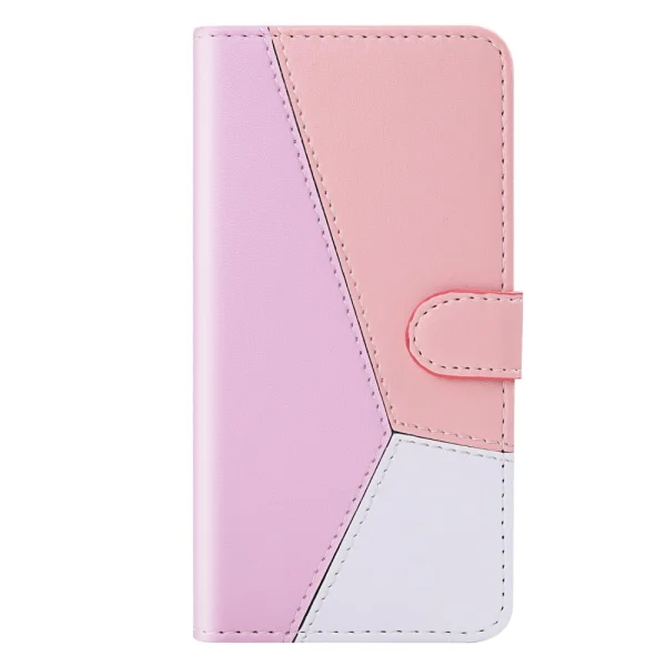 Калъф Тефтер Wallet Tri-color за Samsung Galaxy A22 4G, Лилав, Розов, Бял 3