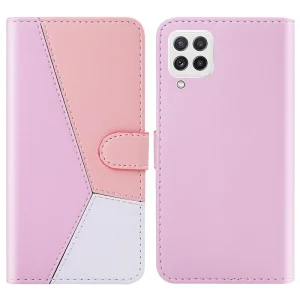 Калъф Тефтер Wallet Tri-color за Samsung Galaxy A22 4G, Лилав, Розов, Бял
