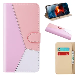 Калъф Тефтер Wallet Tri-color за Samsung Galaxy A22 4G, Лилав, Розов, Бял 5