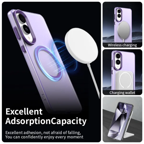Удароустойчив калъф MagSF Matte Anti Drop за Samsung Galaxy S25 Edge, Лилав 3