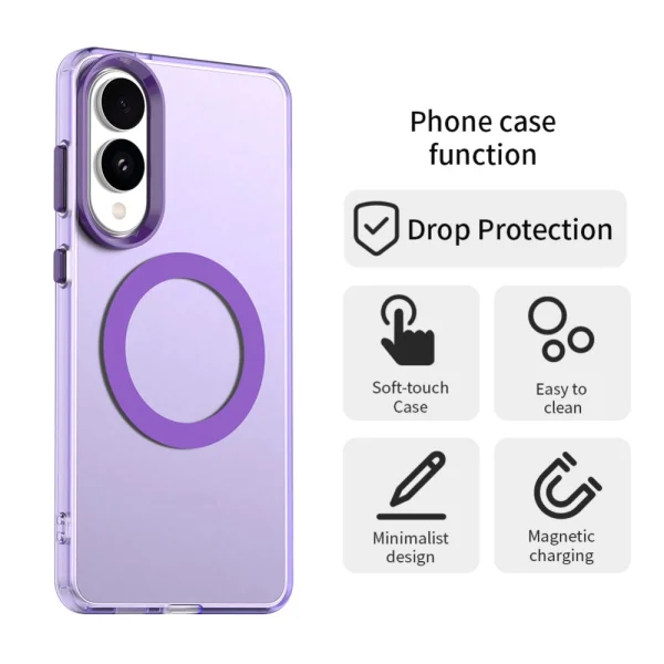 Удароустойчив калъф MagSF Matte Anti Drop за Samsung Galaxy S25 Edge, Лилав 2