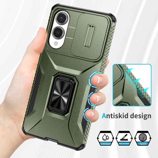 Удароустойчив калъф Slide Camera за Samsung Galaxy S25 Edge, Зелен 4