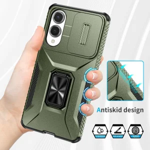 Удароустойчив калъф Slide Camera за Samsung Galaxy S25 Edge, Зелен 4