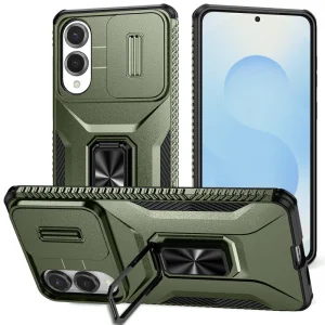 Удароустойчив калъф Slide Camera за Samsung Galaxy S25 Edge, Зелен