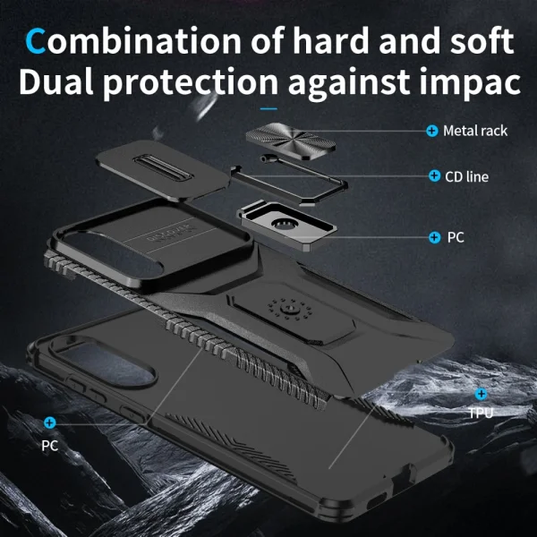 Удароустойчив калъф Slide Camera за Samsung Galaxy S25 Edge, Черен 3