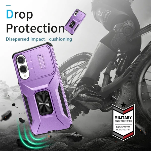Shockproof Case Slide Camera for Samsung Galaxy S25 Edge, Purple 5